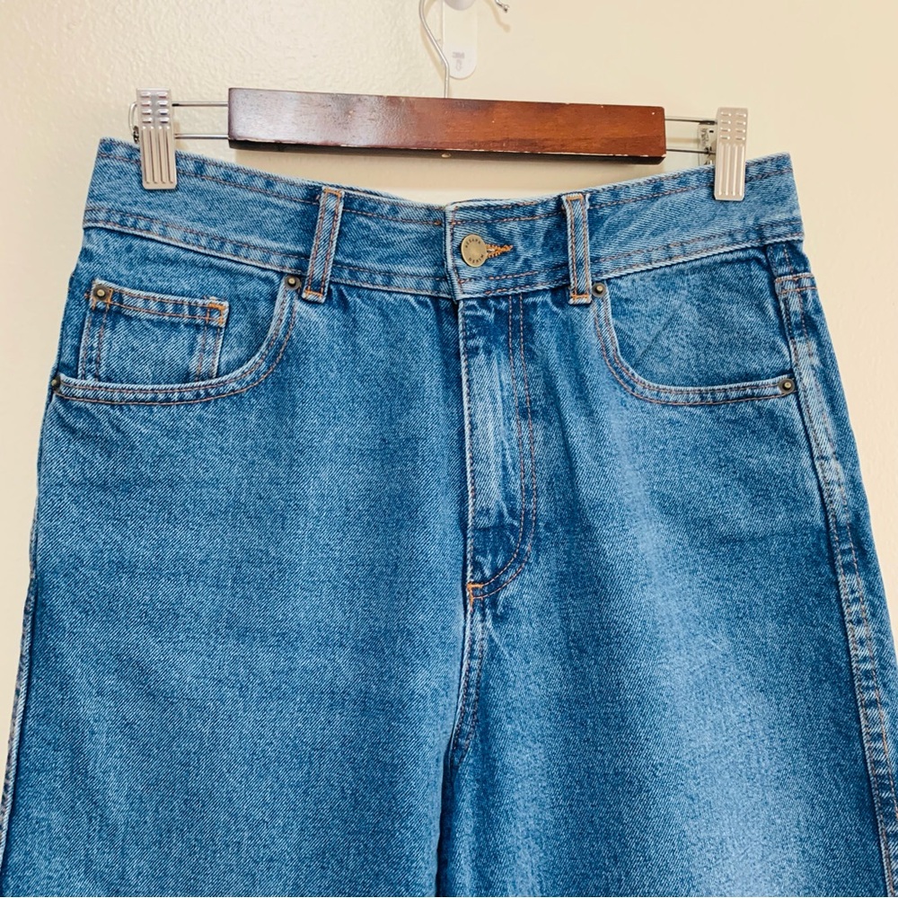 Sezane Denim Ankle Raw Hem Wide Leg Blue Jeans size 38 - Picture 4 of 9